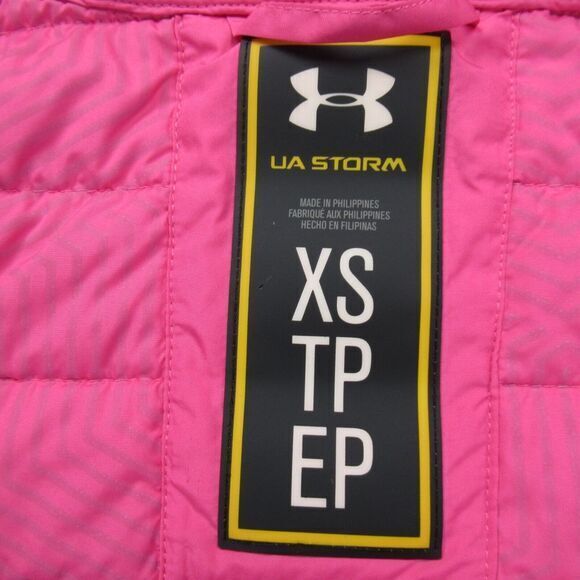 Under Armour Coldgear Storm Jacket Womens XS Pink Pockets Primaloft Hood Zip - Picture 5 of 16